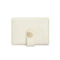 Portefeuille élégant blanc crème pour femmes avec un motif délicat de feuilles gaufrées - Blanc Cassé