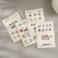 Collection of cute puppy and cat cartoon loose-leaf notebooks for school stationery - B5 Series (4 Covers Mixed) / 52 Pieces/Pack