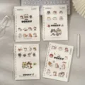 A5 loose-leaf notebooks featuring cute cartoon dog and cat illustrations on clear covers - A5 Series (4 Covers Mixed) / 52 Pieces/Pack