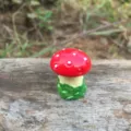 Small red spotted resin mushroom figurine for micro landscape and fairy garden decor - Short Version / 2cm / Red