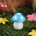 Pequeño hongo de resina azul micro paisaje accesorio DIY estatuilla para decoración de jardín - 1cm de Altura / Azul