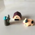 Miniature 3-piece micro landscape resin ornaments set for succulents and DIY bonsai - Calf Set