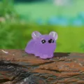 Mini figurine de souris en résine lumineuse violette pour micro paysage décoration DIY - Violet Lumineux