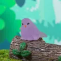 Mignonne figurine d'oiseau violet lumineux mini résine micro paysage décoration de bureau - Style D (Violet)