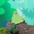 Cute luminous bird miniature figurine for micro landscape potted plant and desktop decor. - E Style (Green)