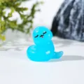 Mini glowing cute snake resin figurine DIY micro landscape accessory desktop miniature ornament - Blue