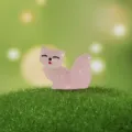 Cute pink mini fox figurine, luminous DIY micro landscape resin ornament for decoration. - Luminous Pink