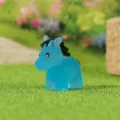 Figurine de petit poney bleu lumineux pour décoration de micro-paysage et jardin DIY - Bleu Luminescent