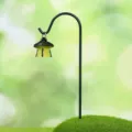 Mini lanterna luminosa micro paesaggio in resina ornamento per decorazioni di piante e giardino. - Lanterna a vento luminosa, arancione + paletto per fiori