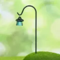 Mini resina luce notturna micro paesaggio ornamento per decorazione giardino fatato. - Lampada a petrolio blu luminosa con picchetto per fiori