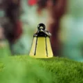 Yellow luminous mini lantern resin ornament for DIY fairy garden landscaping - Lantern Only / Orange
