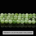 Smooth prehnite-colored Xinjiang chalcedony round beads for DIY jewelry making accessories - 6mm (Approx 60pcs) / Prehnite-Colored Xinjiang Chalcedony