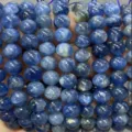 Natural blue kyanite round beads for handmade DIY jewelry and bracelets - 8mm Approx 47 Pieces/Strand / Natural Kyanite Beads