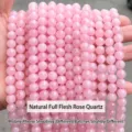 Perle tonde in quarzo rosa naturale di qualità per la creazione di gioielli fai-da-te - 4mm circa 90 pezzi / Quarzo Rosa Intenso Naturale (Cera Leggera)