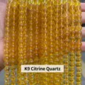 Cuentas redondas de citrino amarillo K9 transparentes para la creación de joyas DIY - Citrina K9 Sintética