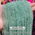High quality facetted 3mm natural green strawberry quartz beads for DIY jewelry making - 2mm approx 180pcs / Faceted Natural Green Strawberry Quartz Loose Beads