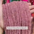 Faceted natural strawberry quartz beads 3mm round loose stones for DIY jewelry making - 2mm approx 180pcs / Faceted Natural Strawberry Quartz Loose Beads