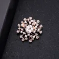 Elegant rose gold flower brooch with white pearls and sparkling crystals for women - Snowflake Style