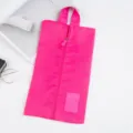 Portable travel shoe bag waterproof dustproof storage organizer bright pink zipper pouch for footwear. - Rose Red