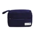 Dunkelblaue Reise Kulturtasche, tragbarer Kosmetik-Organizer mit Griff und Reißverschlusstasche. - Marineblau