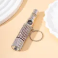 Detail einer glitzernden Strass 3-in-1 Outdoor-Pfeife mit Kompass und LED-Taschenlampe - 3-in-1 Funktion (Pfeife + Kompass + Taschenlampe) / AB Weiß