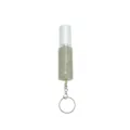 Elegant 5ml portable perfume atomizer with white rhinestones and a silver keychain attachment - White
