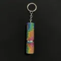 Rainbow rhinestone 5ml refillable perfume atomizer bottle keychain with silver chain - Colorful 3
