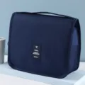 Bolsa de aseo colgante impermeable de gran capacidad organizador de maquillaje azul oscuro - Neceser de Aseo / Cian