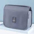 Bolsa de aseo de viaje gris colgante, organizador de cosméticos impermeable de gran capacidad. - Neceser de Aseo / Gris