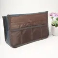 Brauner Organizer für Handtaschen mit mehreren Fächern, leichte Kosmetiktasche. - Kaffeebraun