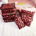 Set de 6 organizadores de maleta de viaje de tela oxford para ropa interior y prendas. - Granate Floral