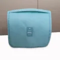 Bolsa de aseo de viaje colgante portátil, organizador de maquillaje impermeable grande. - Neceser de Aseo / Azul lago