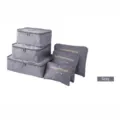 6-piece grey Oxford cloth travel organizer set for clothes and shoes - Multi-piece Set / Gray