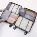 8-piece travel packing cubes set for suitcase luggage organization and clothes storage - 7-Piece Set / Gray