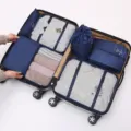 8-piece travel packing cubes set, waterproof luggage organizer bags for clothes and accessories. - 7-Piece Set / Navy Blue