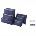 Lot de 6 sacs organisateurs de voyage bleu marine pour emballage de bagages de soute - Bleu Marine