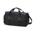 Black travel duffel bag large capacity gym sports luggage bag portable shoulder crossbody. - Black