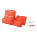 Set de 6 organisateurs de voyage orange en tissu Oxford durable pour vos bagages - Orange