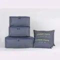 Sac de rangement de voyage lot de 6 en tissu oxford organiseur de bagages portable - Étoiles Bleu Marine
