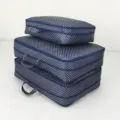 Sac de rangement de voyage en tissu oxford bleu, cube de compression imprimé pour les vêtements. - Étoiles Bleu Marine