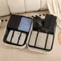 Reise-Organizer-Taschen-Set, mehrteilige Packwürfel für Koffer, Kleidung und Schuhaufbewahrung. - 7-teiliges Set / Schwarz