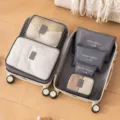Reiseorganizer Koffer-Organizer Set, Mesh Packtaschen für Kleidung und Koffer Reise Zubehör. - Grau