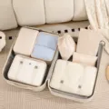 Reiserucksack Koffer Organizer Set beige Packtaschen für Kleidung Reise Aufbewahrungstaschen. - 7-teiliges Set / Beige