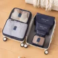 Reise-Organizer-Taschen Set für Koffer, tragbare Kleidung und Schuh-Aufbewahrungstaschen. - Marineblau