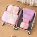 Reisegepäck Aufbewahrungstaschen Set für Kleidung Unterwäsche Sortierer Rosa 6 Stk - Rosa