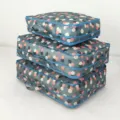 Sac de rangement de voyage en tissu Oxford, organisateur de vetements imprime, grande capacite. - Fleur Bleue