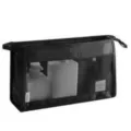 Bolsas cosméticas de malla negra, organizador de artículos de tocador portátil con cremallera. - Bolsa de Cosméticos / Negro