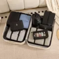 Juego de cubos de embalaje para maleta, bolsas organizadoras de equipaje portátiles para ropa. - Juego de 9 piezas de bolsa con gancho / Negro