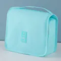 Bolsa de aseo de viaje impermeable portátil neceser cosmético con asa y diseño de etiqueta - Neceser de Aseo / Azul brillante