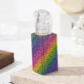 Tragbare 5-ml-nachfüllbare Lippenglasurflasche mit buntem Regenbogen-Strassdekor - bunt